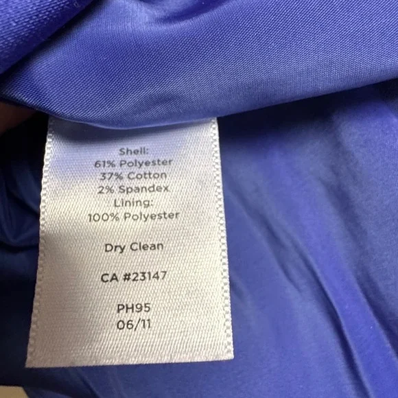 Talbots Petite Formal Dress 14P Blue Sleeveless Sheath Layered Knee Length *READ - Picture 6 of 7